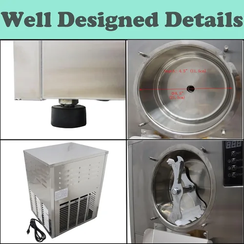 Vista 7 de Máquina comercial de helado duro para servir helados duros de acero inoxidable con panel de operación inteligente 25-30L/H Máquina de helado
