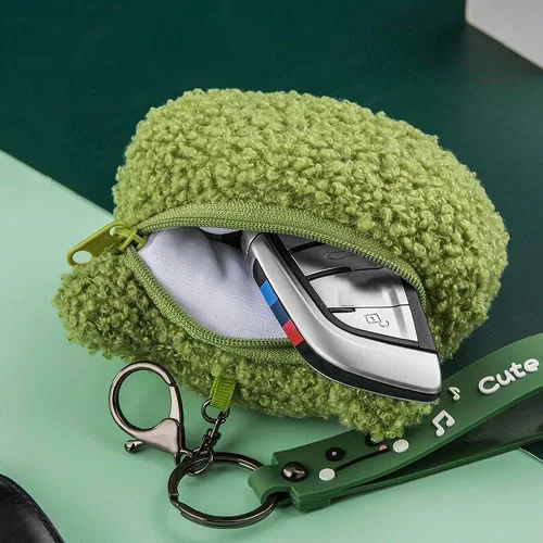 Vista 7 de Lindo monedero de rana de felpa verde Kawaii monedero monedero de rana monedero bolsa de felpa llavero de felpa para auriculares, llaves de crédito