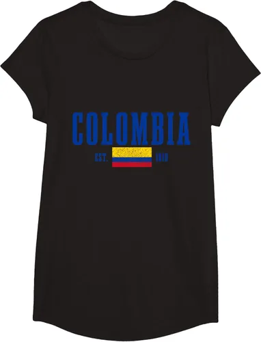 Vista 4 de Colombia Est. 1810 - Camiseta de Colombia Vintage, Negro, S