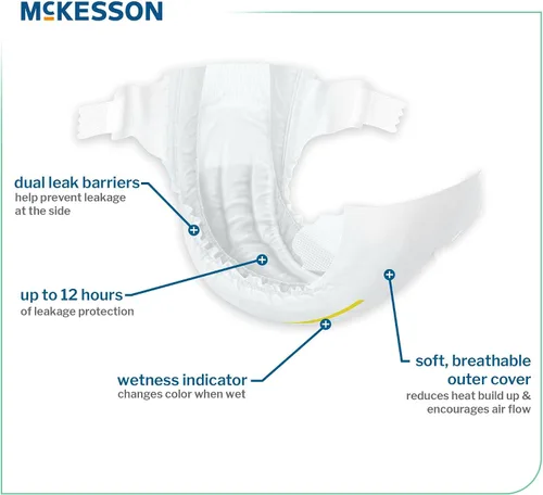 Vista 3 de McKesson Pañales para bebé, talla 1 (8 libras a 14 libras), 20 unidades, 1 paquete