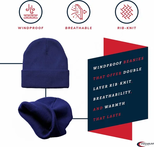 Vista 2 de Premium Wear Gorro Gorro de moda para hombres y mujeres con tela de poliéster acrílico suave