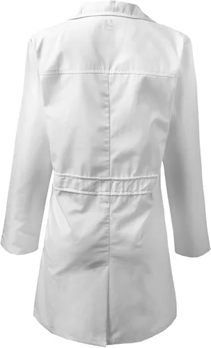 Vista 6 de Dagacci Medical Uniform Abrigo de laboratorio unisex de 35 pulgadas, blanco, talla XS a XXL, Blanco
