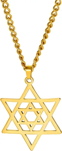 Vista 19 de EUEAVAN Collar con dije de estrella de David contra el mal de ojo de seis puntas con dije de estrella de David, hexagrama demoníaco religioso