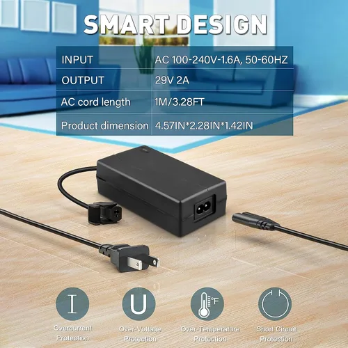 Vista 3 de Cargador adaptador de 2 clavijas de 29 V CA CC compatible con Southern Motion FS2900-2000 Silla reclinable elevadora transformador de conmutación
