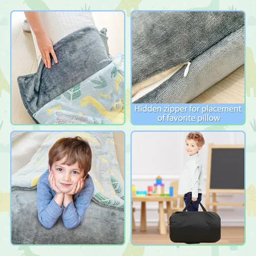 Vista 8 de Sacos de dormir para niños y niñas, saco de dormir espacial con estrellas que brillan en la oscuridad, tapete para siesta súper suave para fiestas