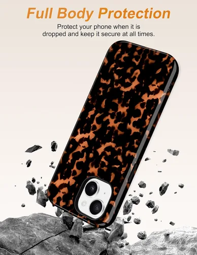 Vista 297 de Jusy Funda compatible con MagSafe con estampado de caparazón de tortuga marrón para iPhone 7/8/SE, cubierta protectora de TPU suave magnética