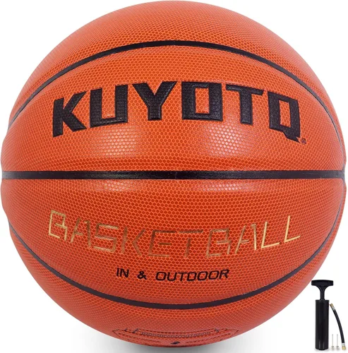 Vista 8 de KUYOTQ Baloncesto para Niños Pequeños Jóvenes Adultos Talla (3~7) Baloncesto de Goma Engrosada o Cuero Pequeño Mini Baloncesto Tacto Suave
