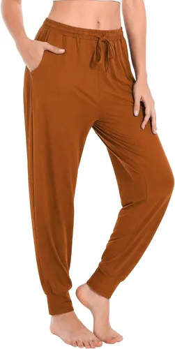 Vista 14 de Envlon - Pantalones de yoga para mujer, sueltos, ligeros, pantalones de entrenamiento, con cordón, cómodos, joggers casuales, con bolsillos Negro
