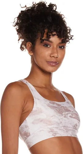 Vista 3 de GUESS Sujetador deportivo con estampado de mármol de apoyo medio para mujer
