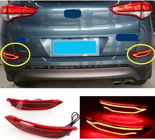 Vista 9 de Conjunto de Luz Trasera LED - Compatible con Hyundai Tucson 2015-2017, Reflector de Parachoques, Luces de Conducción, Freno, Antiniebla
