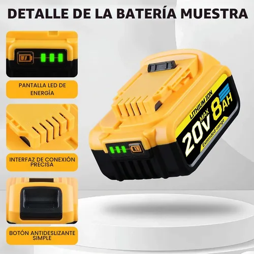 Vista 3 de 2 paquetes de 8.0Ah 20V de repuesto para batería Dewalt 20V MAX