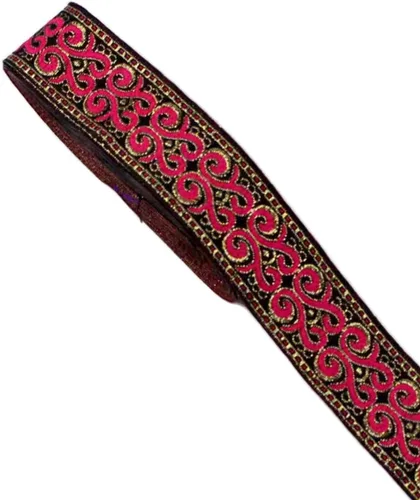 Vista 8 de Patrones de palmette - Cinta de tela tejida con flecos para accesorios de ropa, correas de adorno, cinturones, collares de ancho 1.3 pulgadas por
