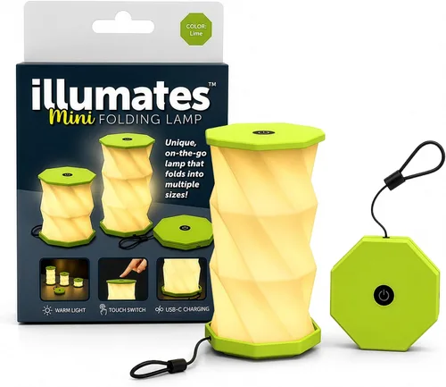 Vista 15 de Origami - Lámpara de escritorio LED plegable expandible – USB recargable y portátil – Luz de control táctil regulable con altura ajustable de hasta