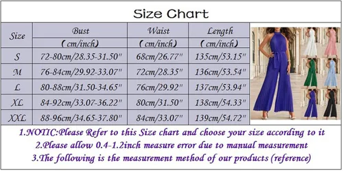 Vista 6 de Hugncmy Women Casual Solid Neck Hanging Sleeveless Pleated Jumpsuit Backless Button Belt Animal Pajama Jumpsuits for