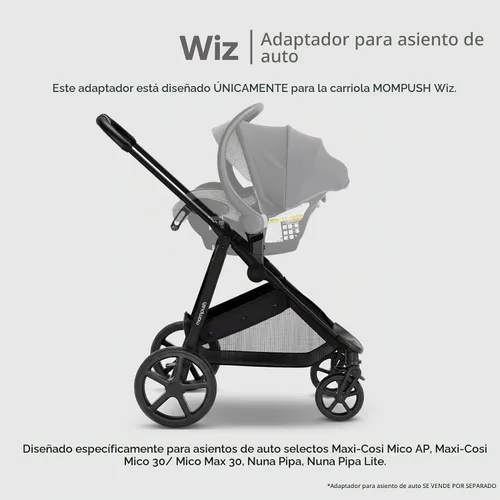 Vista 2 de Mompush Wiz - Adaptador de asiento de coche para cochecito, conecta los modelos específicos Maxi-COSI y Nuna al cochecito mompush Wiz