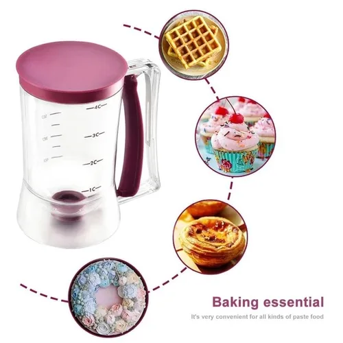 Vista 5 de Cupcakes Dispensador de panqueques para galletas, magdalenas, gofres para hornear, dispensador de masa, dispensador de crema, dosificador de taza