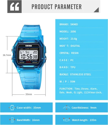 Vista 5 de FANMIS Reloj digital deportivo multifuncional para hombre y mujer, resistente al agua, LED, electrónico, tácticas militares, cronómetro