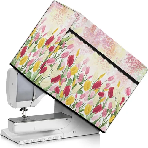 Vista 33 de Funda para máquina de coser de flores hippie grande, cubierta antipolvo, protección de fácil limpieza para máquina de coser, resistente a las Flor