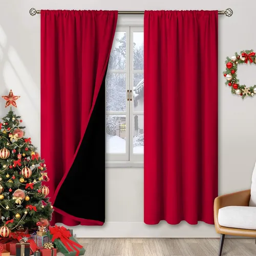 Vista 54 de BGment - Cortinas opacas para sala de estar de 63 pulgadas de largo, juego de 2 paneles, cortinas para oscurecer toda la habitación, cortinas