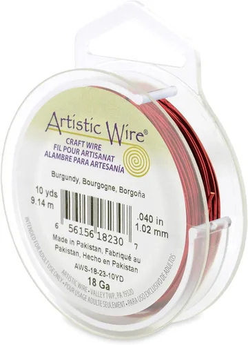 Vista 82 de Artistic Wire, Alambre de cobre de color chapado en plata de calibre 18, resistente al deslustre, amatista, 20 pies
