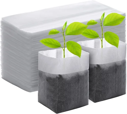 Vista 21 de GREANER 200 bolsas de vivero de plantas, 3.5 x 4.7 pulgadas, bolsas de cultivo de plantas de tela biodegradable no tejida, macetas de plantas