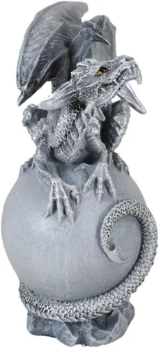 Vista 6 de Ebros Gift Dream Weaver Fantasía Wyrmling Sombra Blanca Fantasma Dragón Dormir En Luna Gris Figura 6" Alto Celestial Drake Dungeons and Dragons