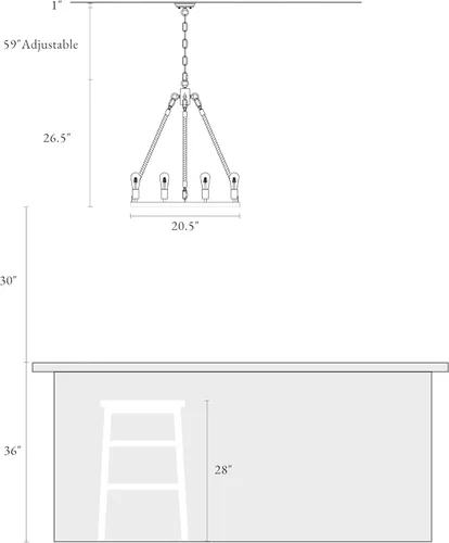 Vista 7 de LNC - Candelabros de granja de 20.5 pulgadas con ruedas redondas rústicas para comedor y sala de estar, dormitorio y vestíbulo