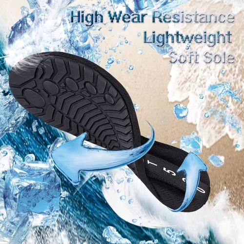 Vista 4 de YALOX - Zapatos de agua para deportes al aire libre, playa, natación, acuáticos, secado rápido, zapatos tipo calcetines, calzado descalzo para surf