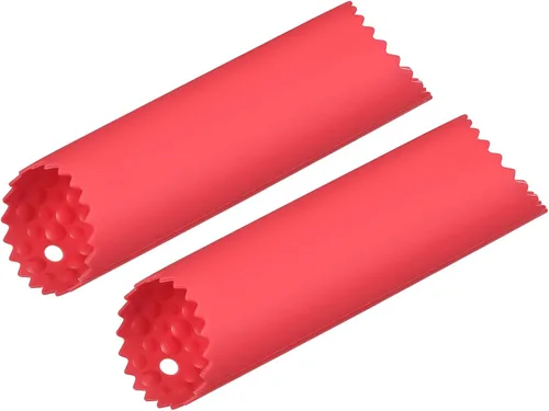 Vista 9 de uxcell 2 tubos de pelado de ajo, pelador de ajo de silicona, rodillo removedor de piel antideslizante para herramientas útiles de cocina, color negro