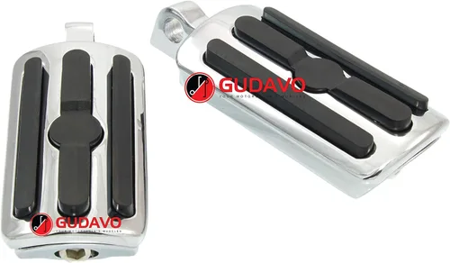 Vista 11 de Motocicleta cromo aluminio pie clavijas delantero pedal conductor clavijas con soportes para HONDA VF750 MAGNA 1996-2004 (G3I negro)