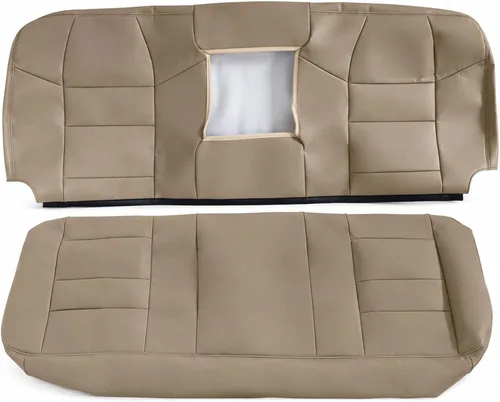 Vista 11 de GXARTS Funda de asiento de repuesto de cuero para asiento trasero inferior de color marrón compatible con Ford Excursion 2002-2005 compatible