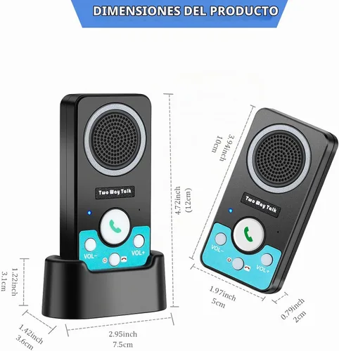 Vista 8 de Sistema de intercomunicación inalámbrico para el hogar, conversación bidireccional manos libres 1000ft Long Range, 8 Adjustable Volume Levels & 4