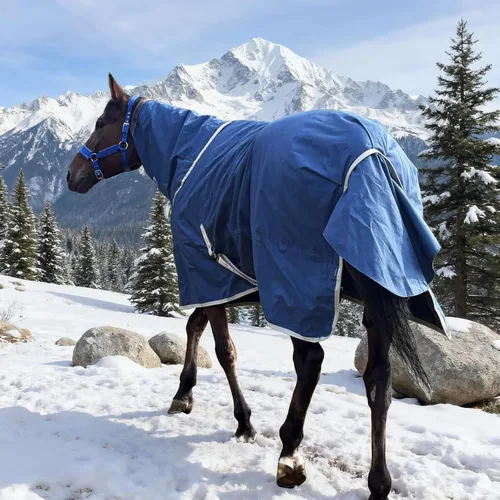 Vista 7 de Manta de caballo de participación premium de invierno 1200D, manta impermeable de peso medio