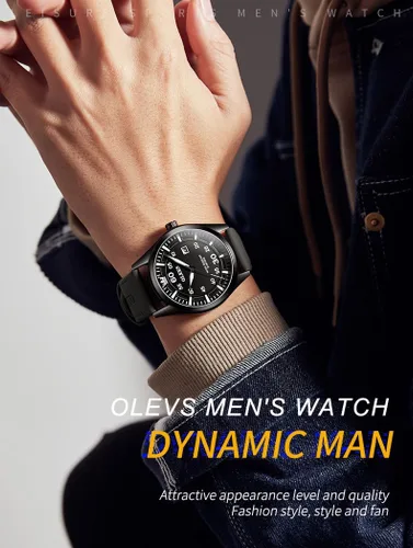 Vista 3 de OLEVS Watch for Men Minimalist Fashion Dress Wrist Mens Watches Perfect Quartz Movement 30M Waterproof Wristwatch