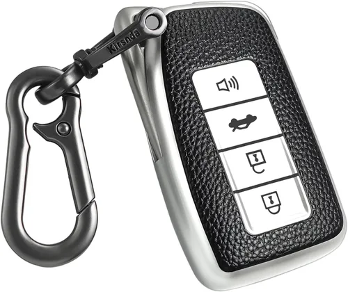 Vista 7 de Kirsnda Funda con textura para llavero compatible con Lexus, funda/protector de llave de TPU suave, 4 botones que se ajusta a ES IS GS NX RX RC GX
