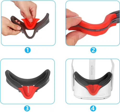 Vista 7 de Oculus Quest 2 - Almohadilla de nariz para Oculus Quest 2 VR, accesorios de silicona, protección contra la luz, comodidad y protección para la nariz