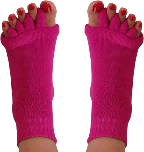 Vista 10 de Happy Feet Toe Separator Alignment Socks - Comfortable Toe Separator Socks Massage Sock – Prevent Foot Cramp and hammertoes