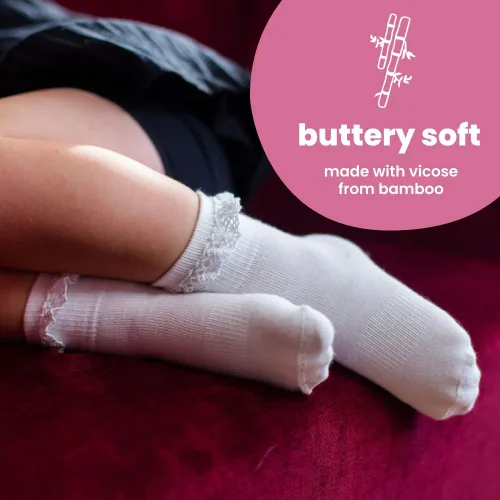 Vista 15 de squid socks Calcetines de viscosa de bambú 0-6M, 6-12M, 12-24M y 2T-3T Calcetines que se mantienen puestos