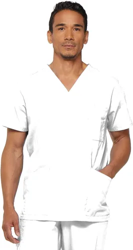 Vista 19 de Dickies EDS Signature - Camiseta médica para hombre, cuello en V Negro