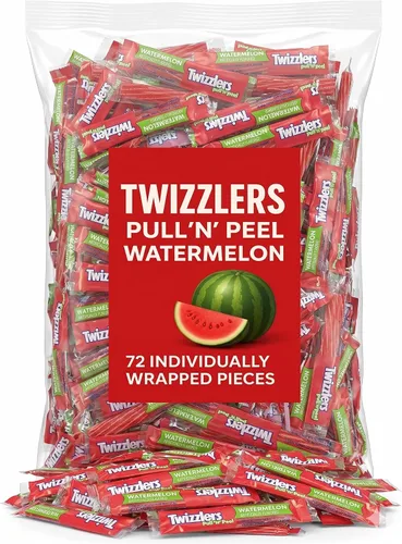 Vista 4 de Pullin Peel Cherry Licorice Candy – Paquete familiar a granel de 72 unidades, envuelto individualmente, caramelo rojo suave y masticable, bolsa de 2
