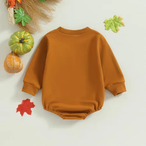 Vista 6 de Sudadera de calabaza para bebé, niña, niño, Halloween, sudadera de gran tamaño, mameluco de burbujas, suéter