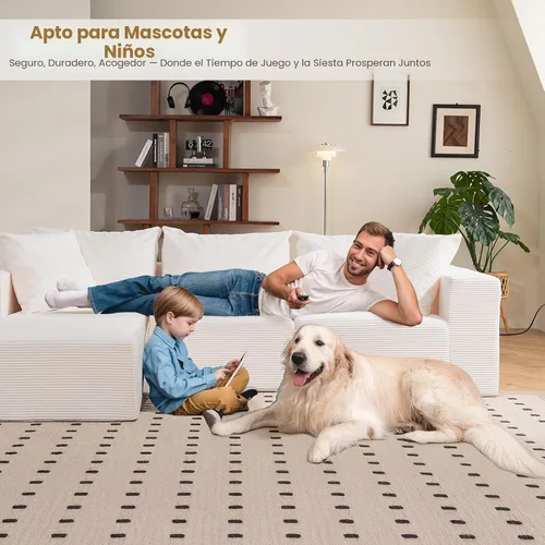Vista 6 de Sofá modular deshuesado en forma de L de 108 pulgadas, sofá modular con otomana móvil, sofás de pana para sala de estar, sin montaje, se envía