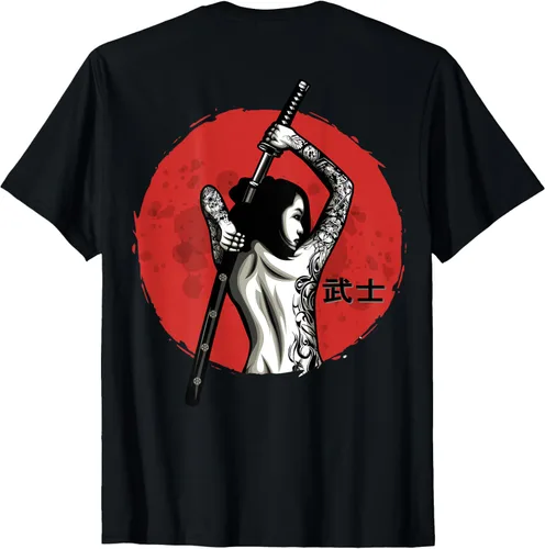 Vista 2 de Japanese Warrior - Sexy Samurai - Camiseta Samurai para mujer (en la espalda), Negro, S