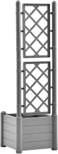 Vista 7 de vidaXL Cama de jardín elevada, jardinera con enrejado, cama de jardín elevada para plantas vegetales de escalada en interiores y exteriores, maceta