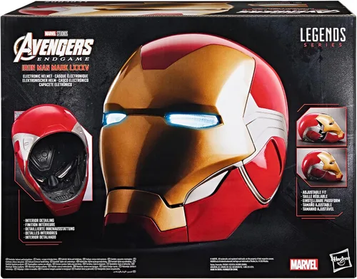 Vista 10 de Marvel Legends Serie Iron Man Casco electrónico premium con efectos de luz, juguete coleccionable de Los Vengadores: Endgame para adultos y juego