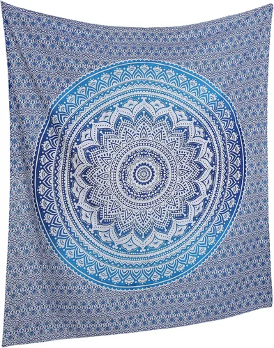 Vista 6 de RAJRANG - Tapiz de mandala grande para dormitorio y sala de estar, tapices de algodón para colgar en la pared