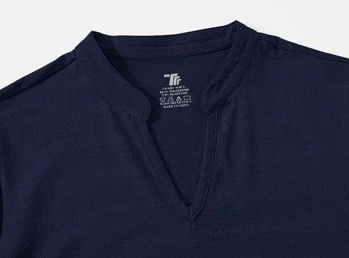 Vista 4 de BASUDAM Polo de golf para mujer, cuello en V, manga corta, sin cuello, camisetas de tenis para correr, secado rápido