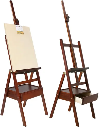 Vista 5 de MaGiLL Caballete de madera maciza Caballete de pintura al óleo para artista, Caballete de pintura, soporte grande para pintura de acuarela