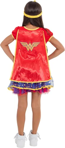 Vista 2 de DC Comics - Vestido de disfraz de tul para mujer y niña de la Liga de la Justicia de la Justicia conjunto de 3 piezas para bebés a niños grandes