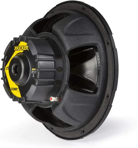 Vista 5 de KICKER 43C124 Comp 12" 300 vatios SVC 4-Ohm Subwoofer de audio para coche Gama baja profunda para camiones y SUV, lista para caja sellada o portada